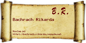 Bachrach Rikarda névjegykártya